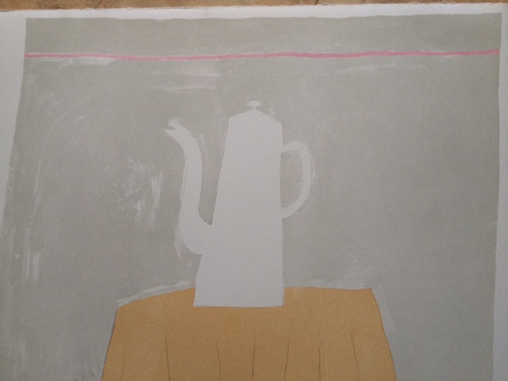 Klaas Gubbels, litho, Koffiekan op tafel kopen? Bied vanaf 475!