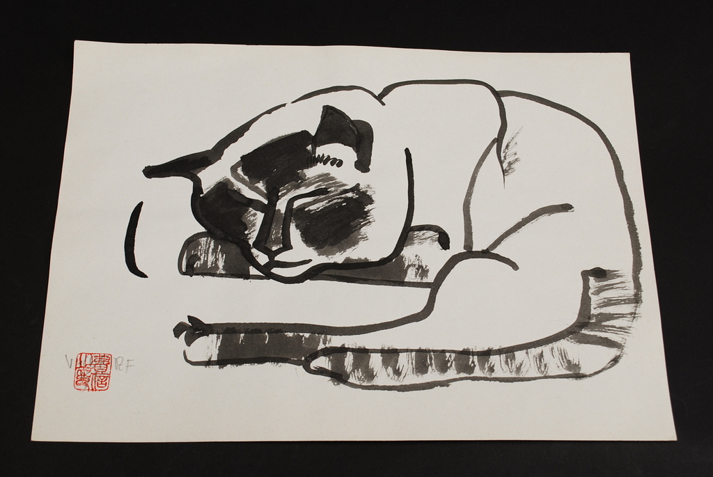 ERNST VIJLBRIEF (2 x inkt op papier) slapende katten kopen? Bied vanaf 1!