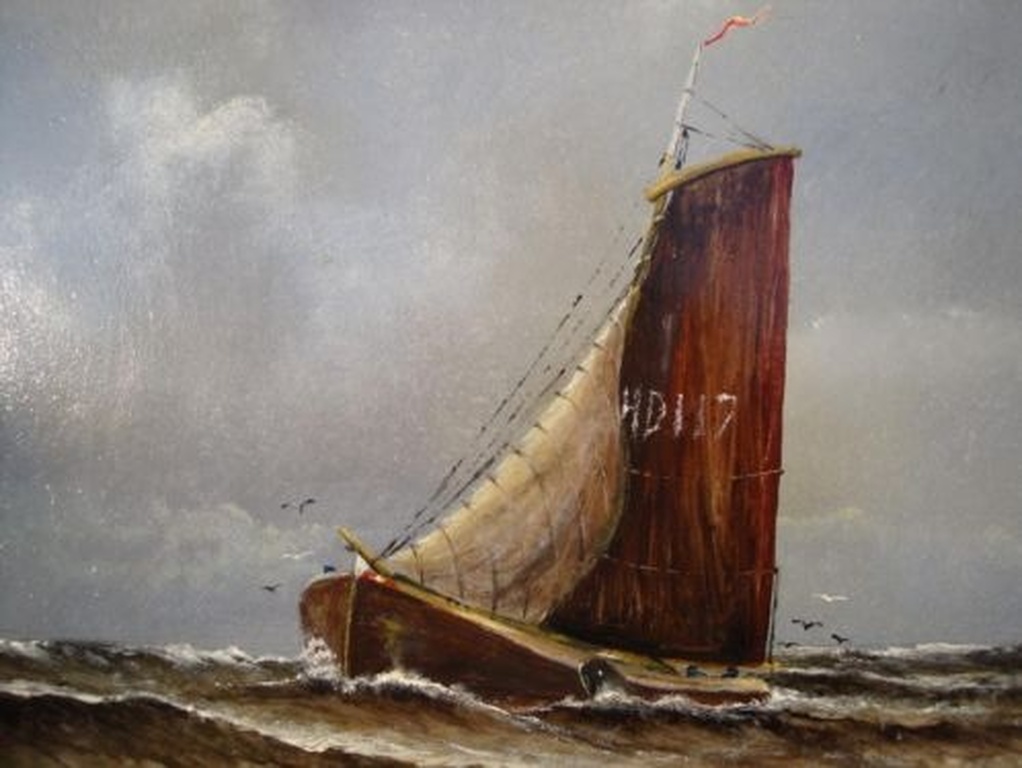 C. J. Holthuijsen, de botter HD 117 op een woelige Noordzee kopen? Bied vanaf 225!