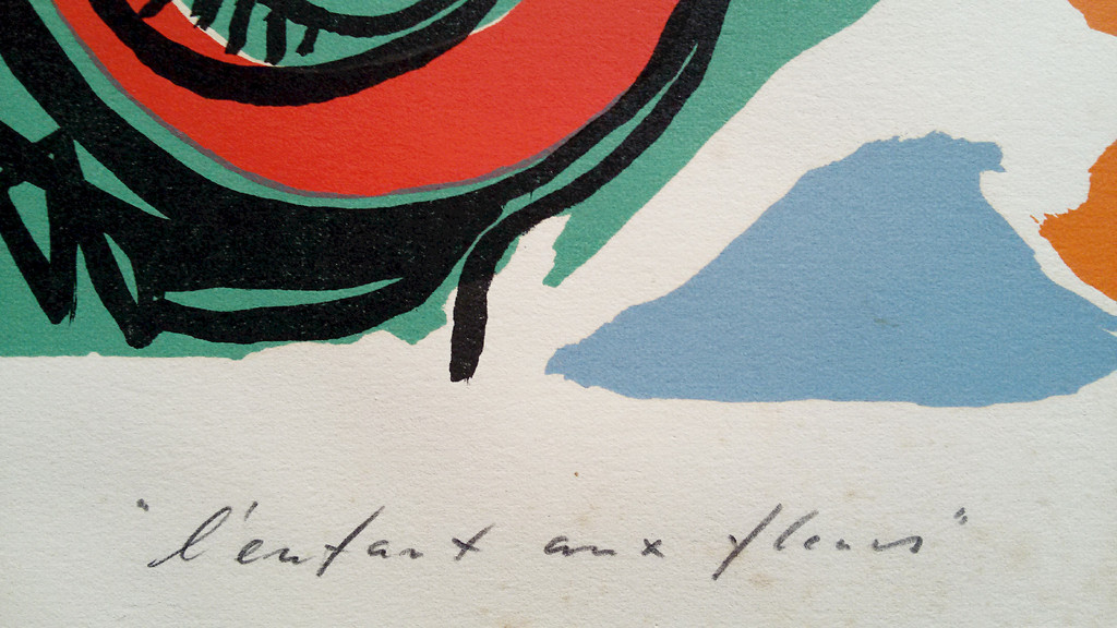 Anton Rooskens - L’enfant aux fleurs, litho kopen? Bied vanaf 175!