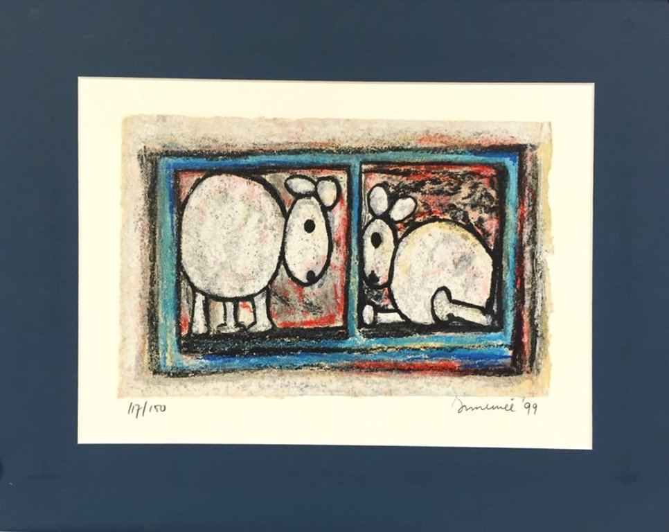 Innemee, Hans | Schaapjes, zeefdruk op handgeschept papier 117/150 kopen? Bied vanaf 40!