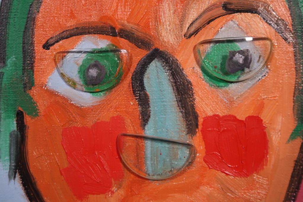 Meertje Kaal: Olieverf en collage op doek, Dr. Gerard - Ingelijst kopen? Bied vanaf 1!