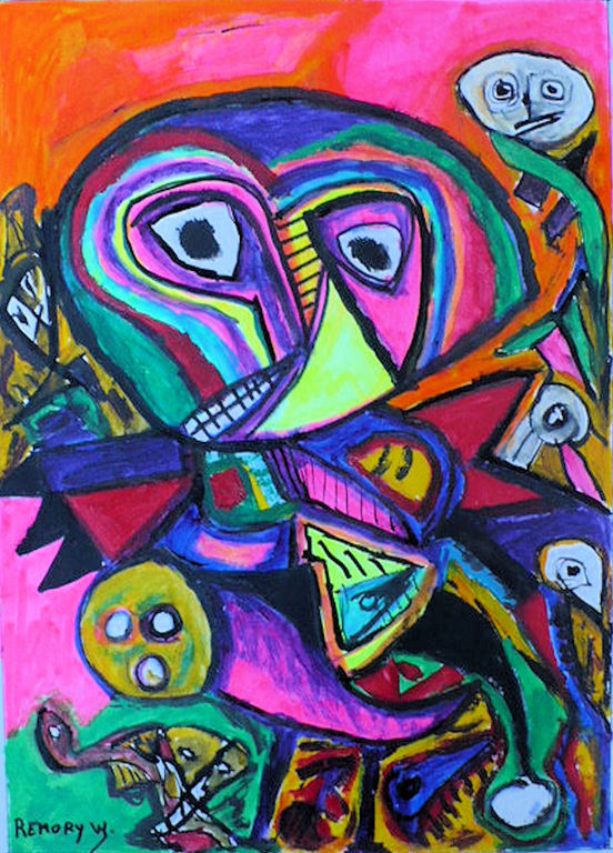 droefheid-gemengde techniek op papier-handgesigneerd verkocht voor € 80!