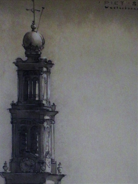 Mooi "Amsterdam Jordaan Westertoren" Aquarel van KinderPostzegelontwerper  kopen? Bied vanaf 1!