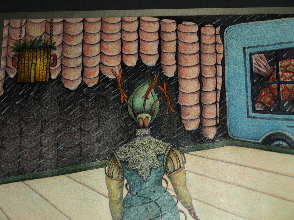 Ineke Swanevelt (1943) : Op het podium – Tekening – Gesigneerd & ingelijst -1981 kopen? Bied vanaf 1!