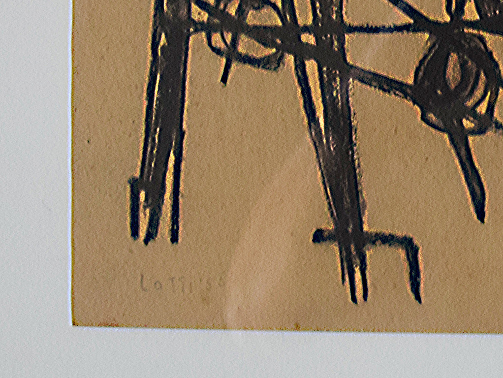 Lotti van der Gaag 1923-1999 - COBRA(achtige) krijttekening uit 1955!  kopen? Bied vanaf 175!