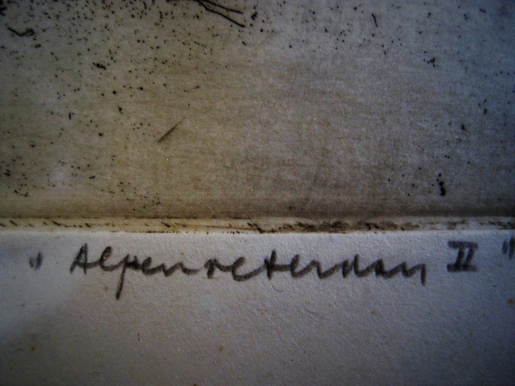 Zeldzame "Japanse periode" Ets "Alpen" gesign. Dirk Baksteen 1886-1971   kopen? Bied vanaf 1!
