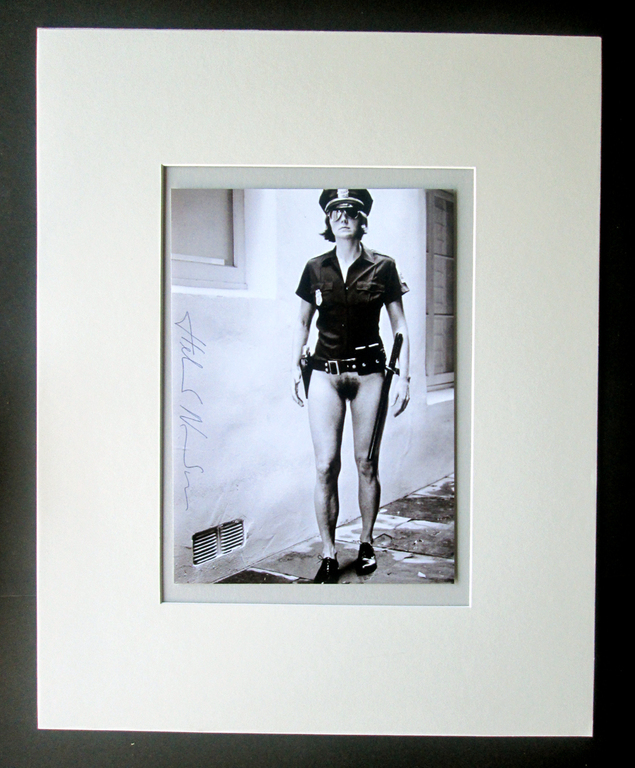 Helmut Newton - Evi the cop.-Beverly Hills-. (offsetprint), 1996, gesigneerd verkocht voor € 89!