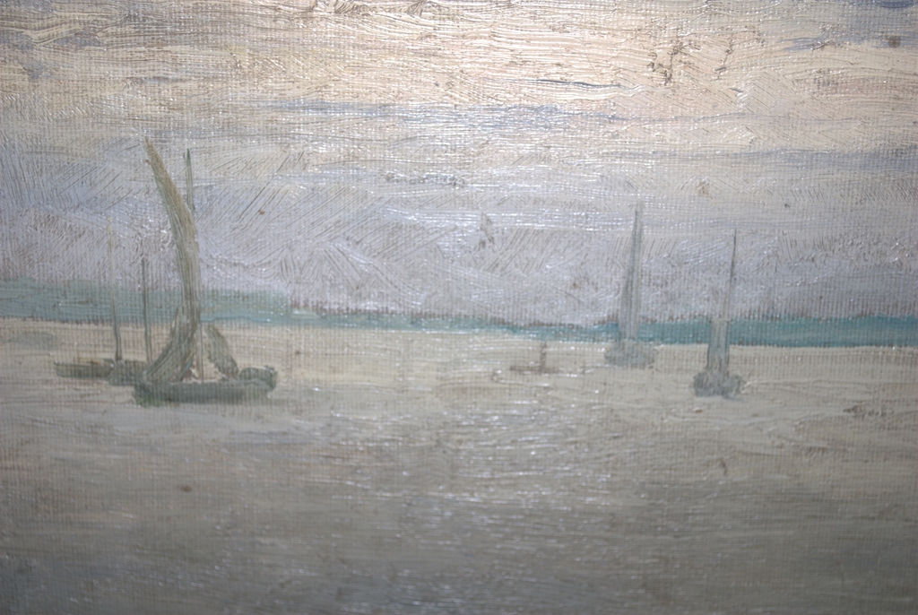 Onbekend olieverfschilderij, zeilbootjes op het water, ca. 1890 kopen? Bied vanaf 1!