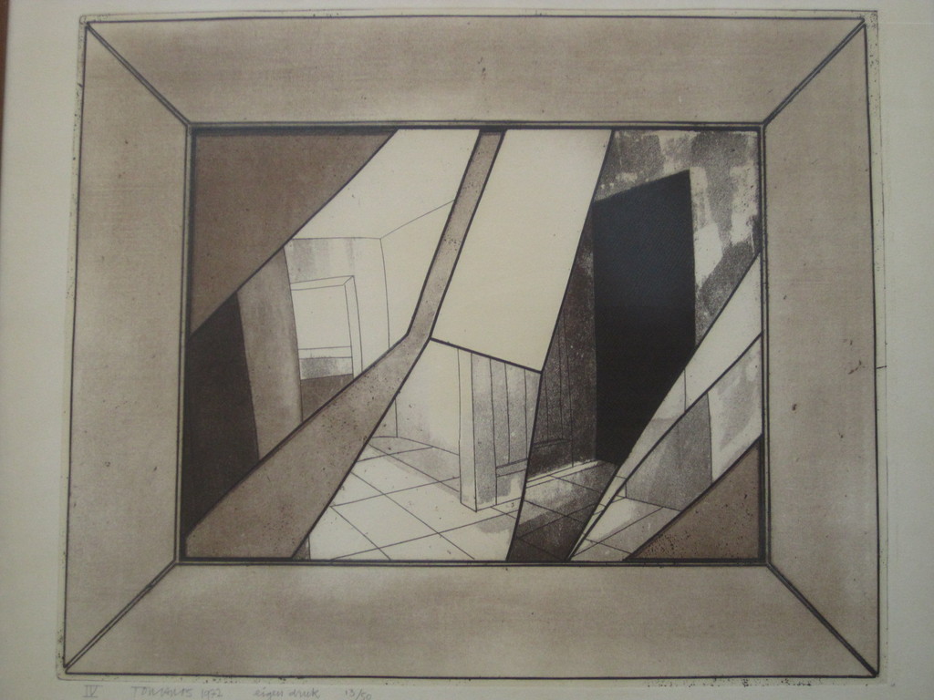 Figuratieve abstractie van Ton van Os (1941-) Ets Aquatint IV "Broken Mirror" 72 kopen? Bied vanaf 1!