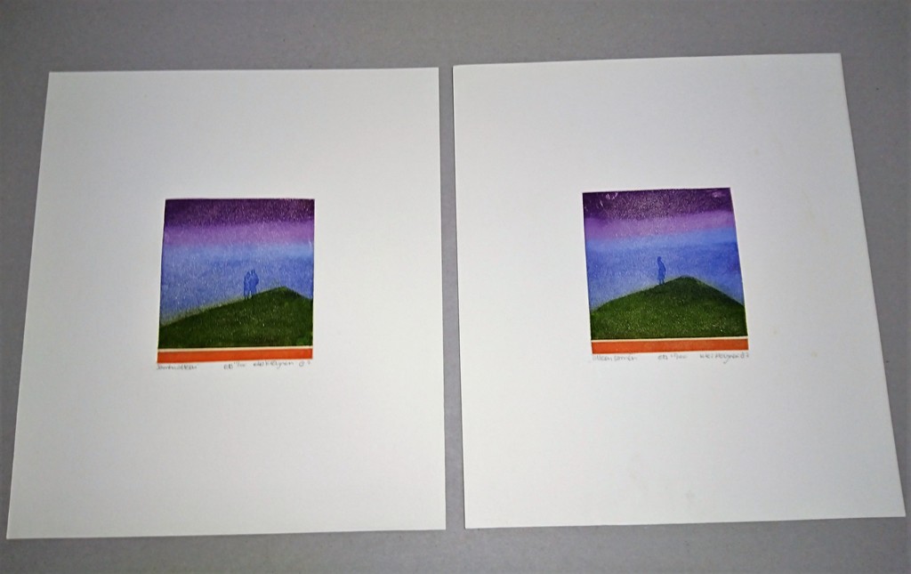 Ries Kleijnen, 2 etsen,Alleensamen/Samenalleen verkocht voor € 40!