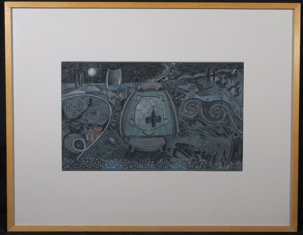 Marcel Reijerman: Krijttekening, Goed fundament voor toerisme - Ingelijst kopen? Bied vanaf 70!