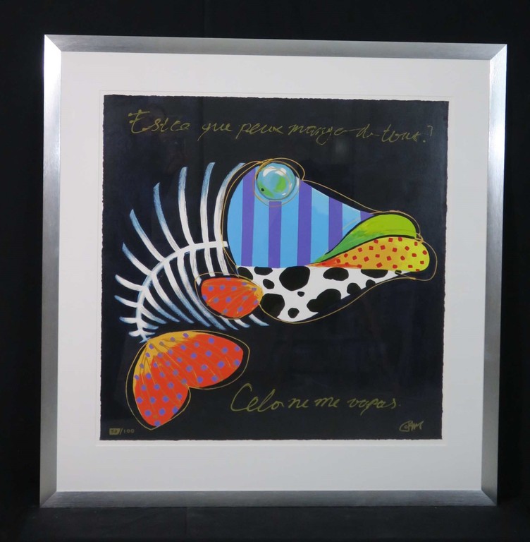 Joyce van Oorschot: Zeefdruk, Est ce que peux mango du tout? - Ingelijst (Groot) kopen? Bied vanaf 100!