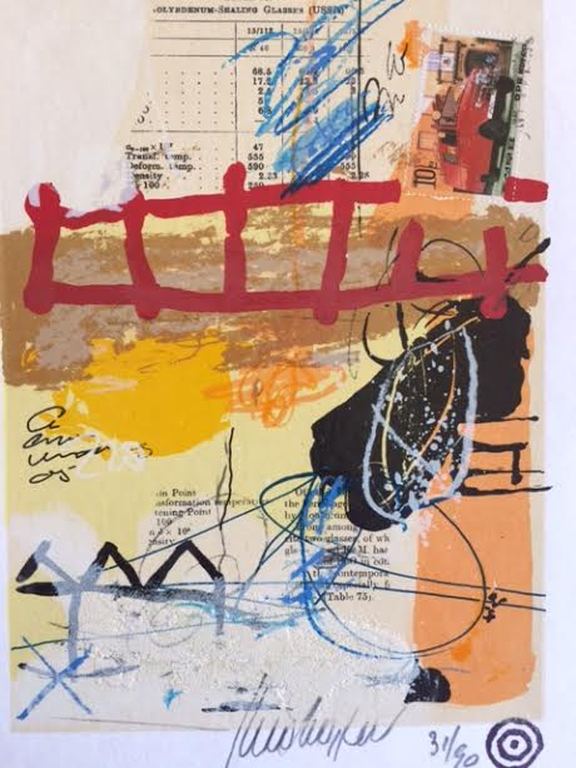 Theo Koster Zeefdruk en collage verkocht voor € 35!