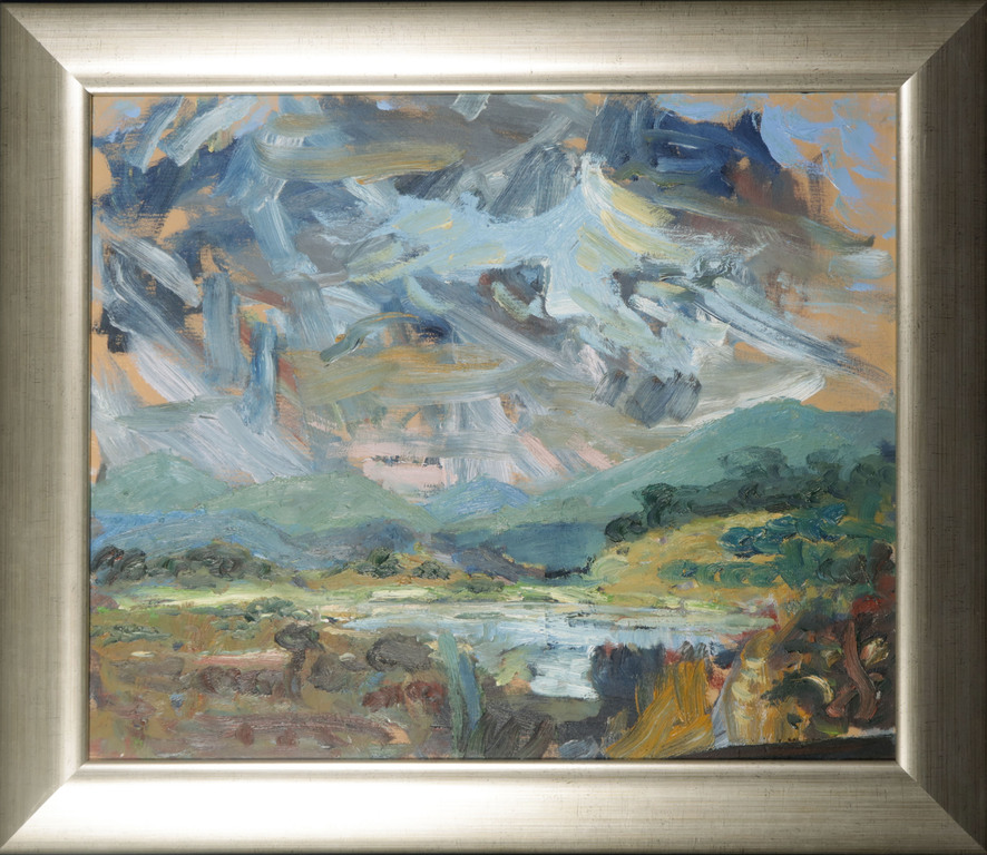 Henk Heideveld: Olieverf op paneel, Iers landschap II - Ingelijst verkocht voor € 110!