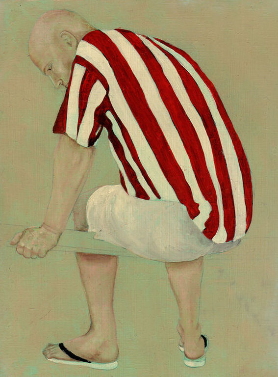 Henk Olijve: olieverf op paneel, zonder titel verkocht voor € 100!