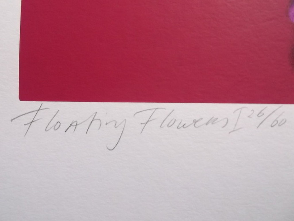 Arjan van Arendonk 'Floating flowers I' - gesigneerde zeefdruk , oplage 60 ex.,  kopen? Bied vanaf 95!