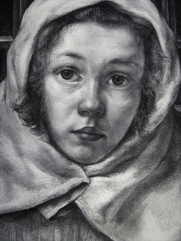 Groot gesigneerd  Litho "Portret van Katjusha Maslova" uit Tolstoj's Opstanding kopen? Bied vanaf 1!