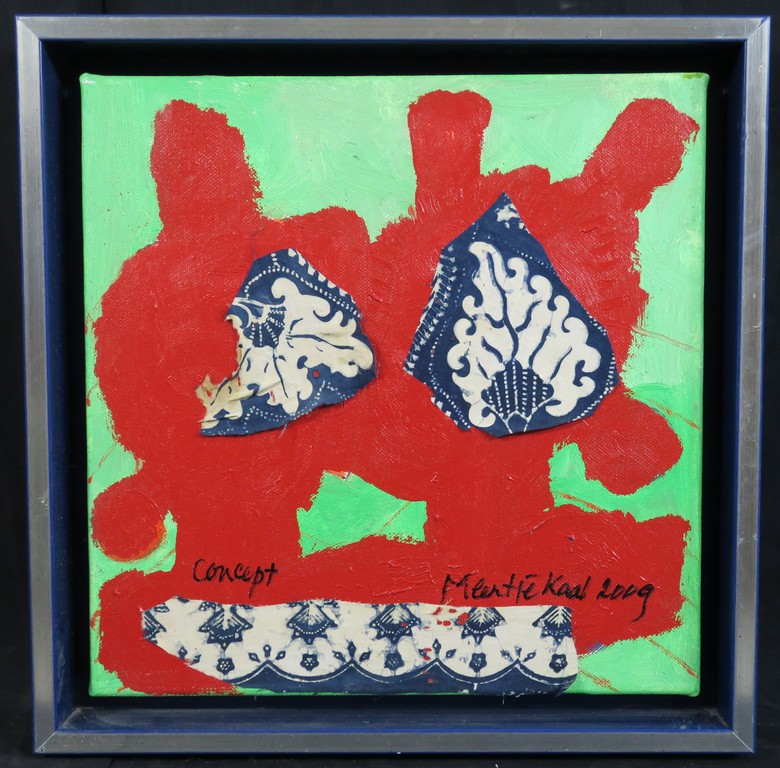 Meertje Kaal: Olieverf, Acryl en Collage op doek, Concept - Ingelijst kopen? Bied vanaf 1!