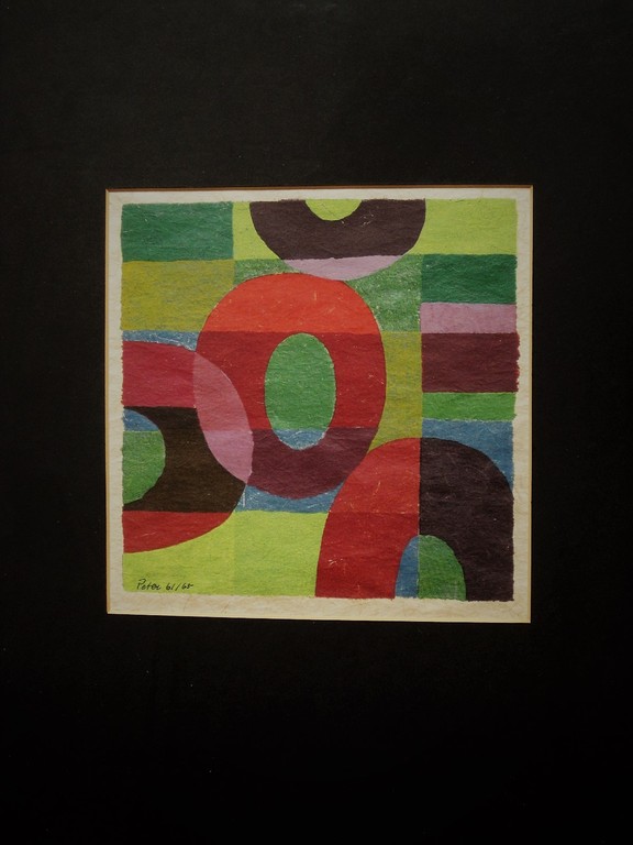 Bijzondere handgekleurde houtdruk van Geni Peter 61/65 Abstracte Compositie  kopen? Bied vanaf 1!