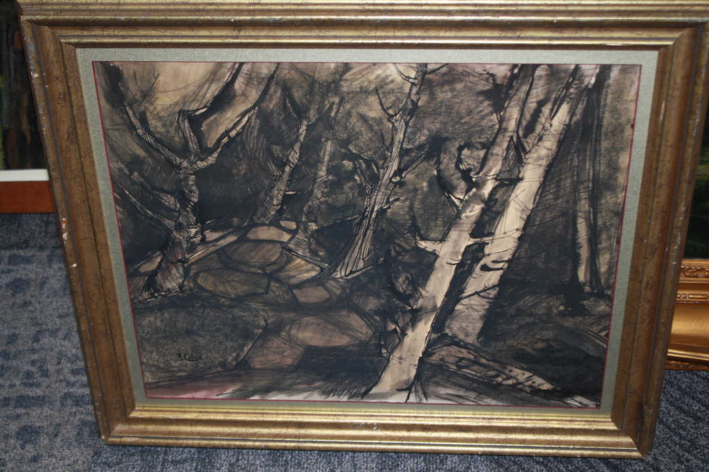 A COLNOT  - bergense school  / inkttekening bos kopen? Bied vanaf 165!