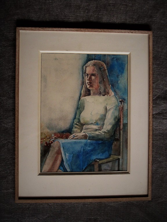 Vroeg bijna Kubistisch aquarel van Haarlemse Vijftiger Poppe Damave 1921-1988  kopen? Bied vanaf 1!