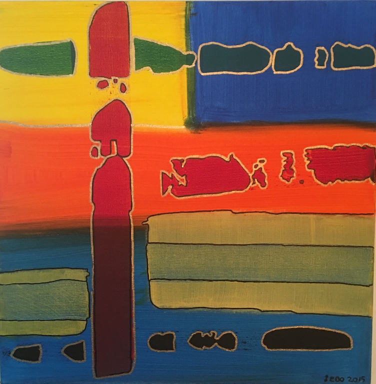 Eric Borsje (1958) Acrylic paint on canvas, 'Waiting room' uit 2015 kopen? Bied vanaf 35!
