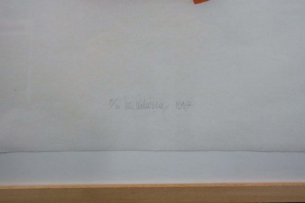 Cees Andriessen: Houtsnede op Japans papier, Z.T. (oranje) - Ingelijst kopen? Bied vanaf 50!