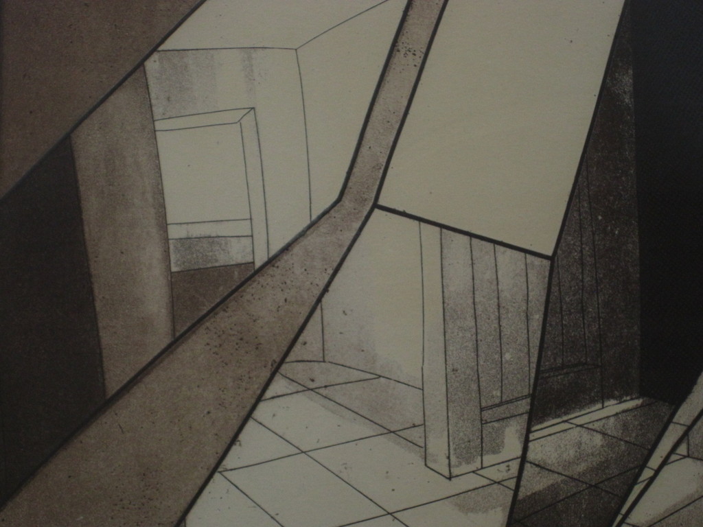 Figuratieve abstractie van Ton van Os (1941-) Ets Aquatint IV "Broken Mirror" 72 kopen? Bied vanaf 1!