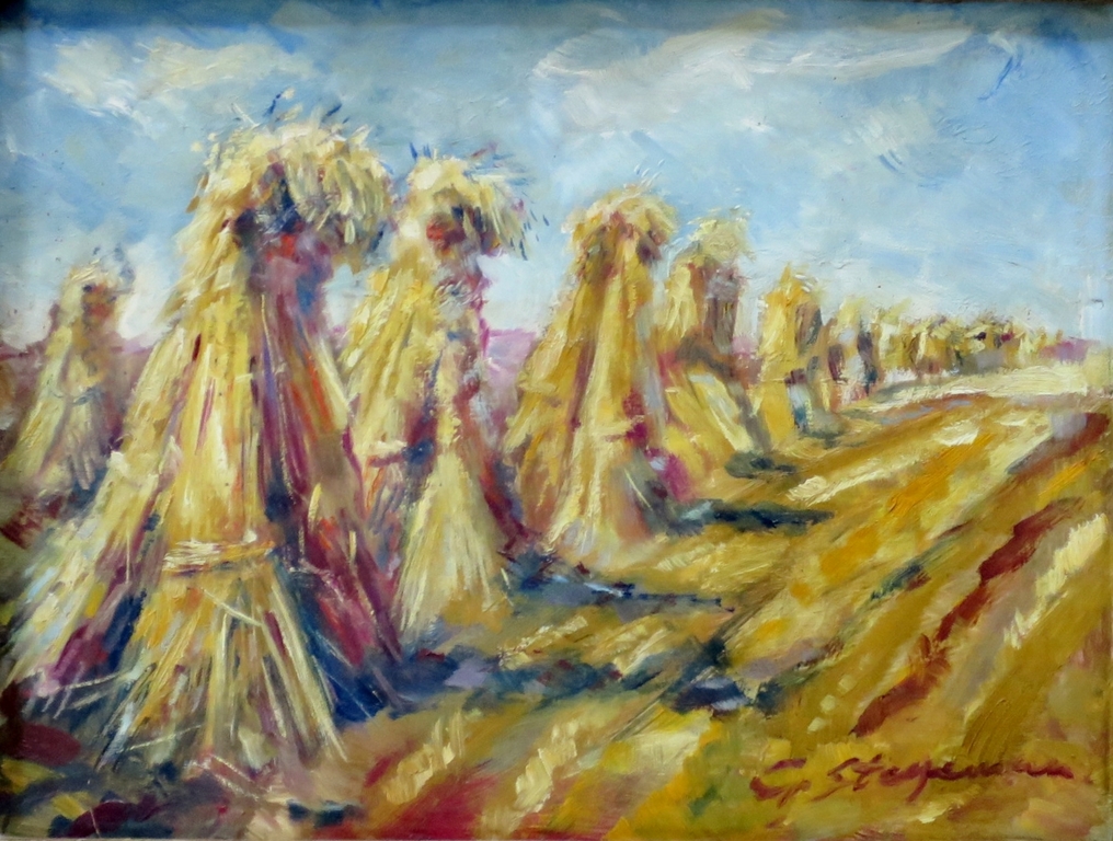 Gerrit (Gert) Stegeman (1858-1940) - Olieverf korenschoven - Arnhem kopen? Bied vanaf 350!