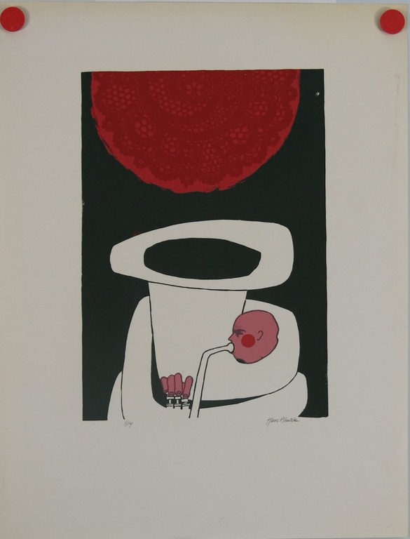 Onbekend, gesigneerd: Litho, man met Tuba kopen? Bied vanaf 1!
