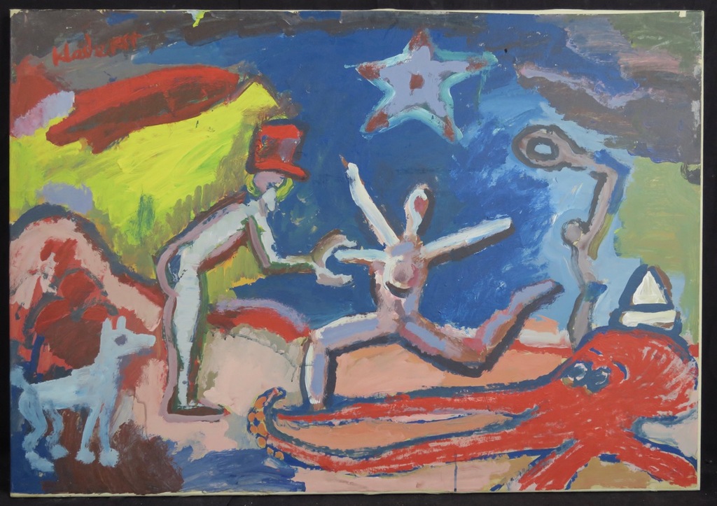 Peter Klashorst: Acryl op doek, Zonder titel - Jaren 80! kopen? Bied vanaf 1!