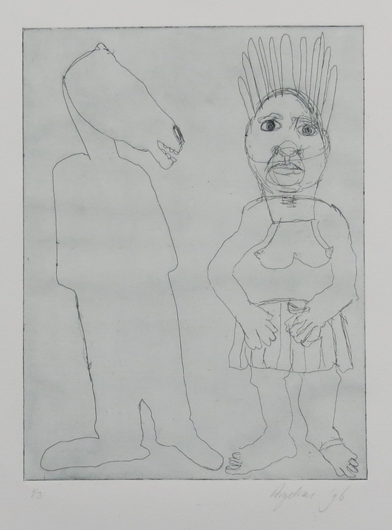 Onbekend gesigneerd: Ets, Zonder titel kopen? Bied vanaf 1!