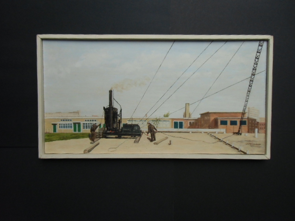 PLEIN IN WORDING // OLIEVERF OP PANEEL VAN CAREL FREDERIK KELLENBACH kopen? Bied vanaf 1!