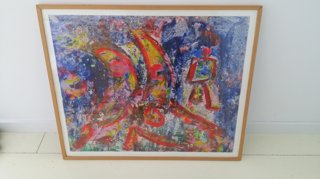 Theo Niermeijer: Gemengde techniek, The man and his prey verkocht voor € 73!