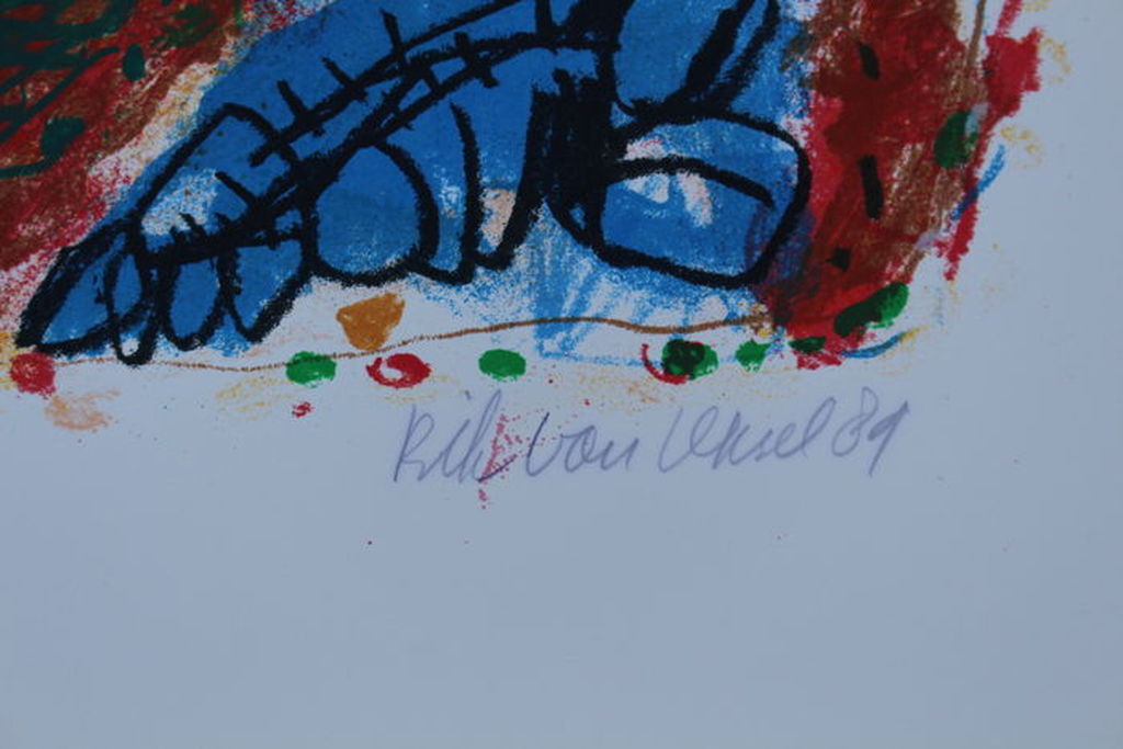 Rik van Iersel - handsigneerde lithografie - 67/100 ex - Nachtelijke ontmoeting kopen? Bied vanaf 50!