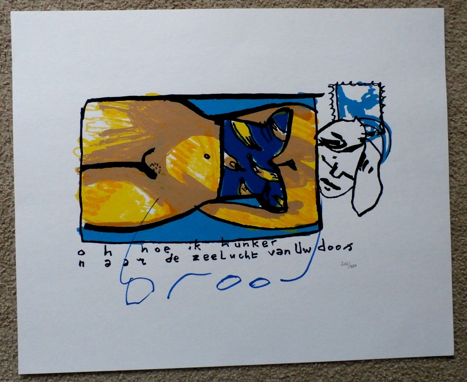 Herman Brood - zeefdruk: Oh hoe ik hunker kopen? Bied vanaf 165!