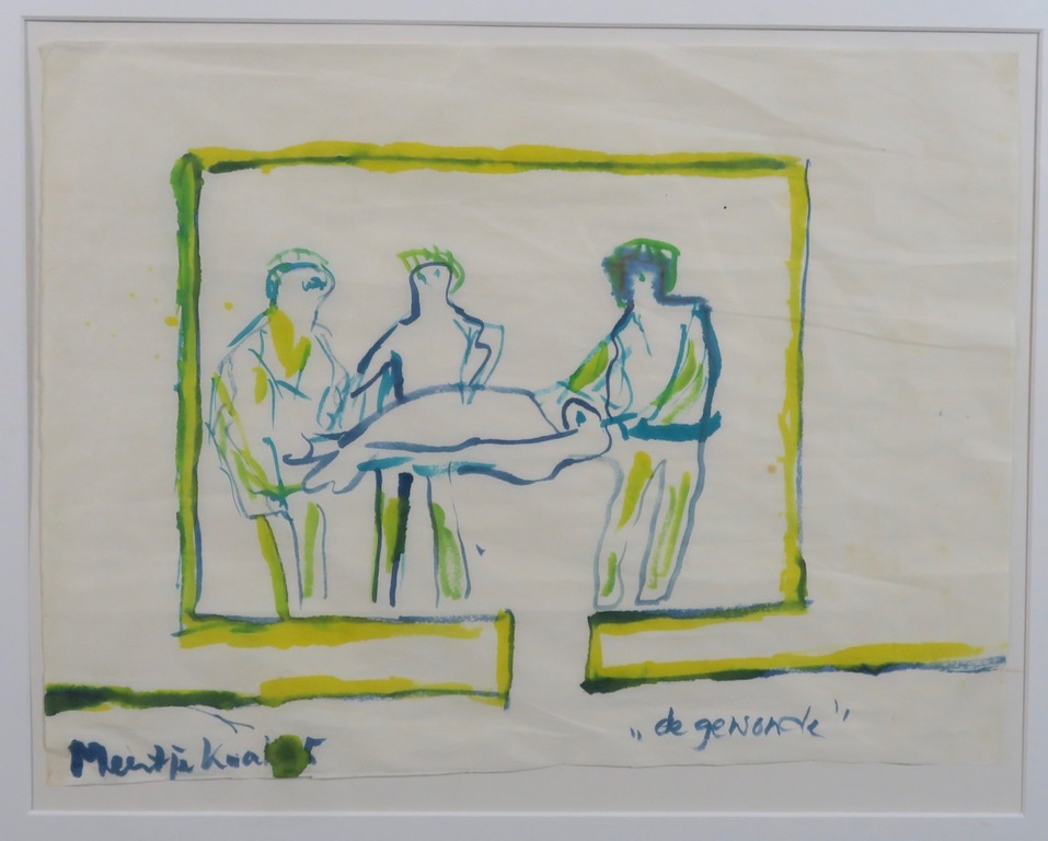 Meertje Kaal: Aquarel op rijstpapier, De gewonde - Ingelijst kopen? Bied vanaf 1!