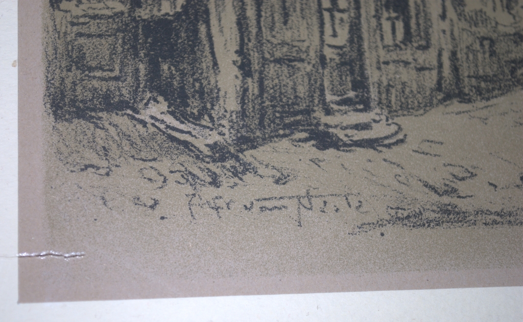Alfred v Neste -- TROYES -- gesigneerde en ingelijste LITHO  kopen? Bied vanaf 20!