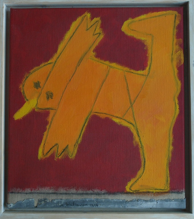 Ilja Walraven : Acrylverf en zink , koorddanser 1 â�� gesigneerd & ingelijst â��1996 verkocht voor € 150!