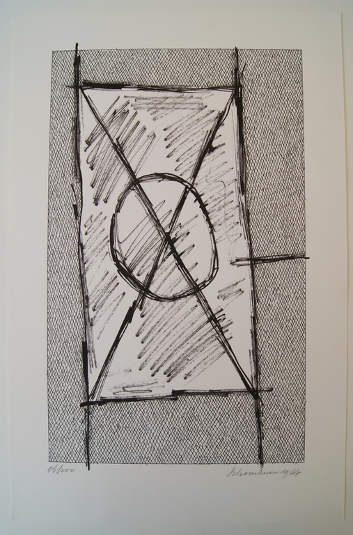 Jan Schoonhoven abstracte zeefdruk uit 1987 ZERO verkocht voor € 370!