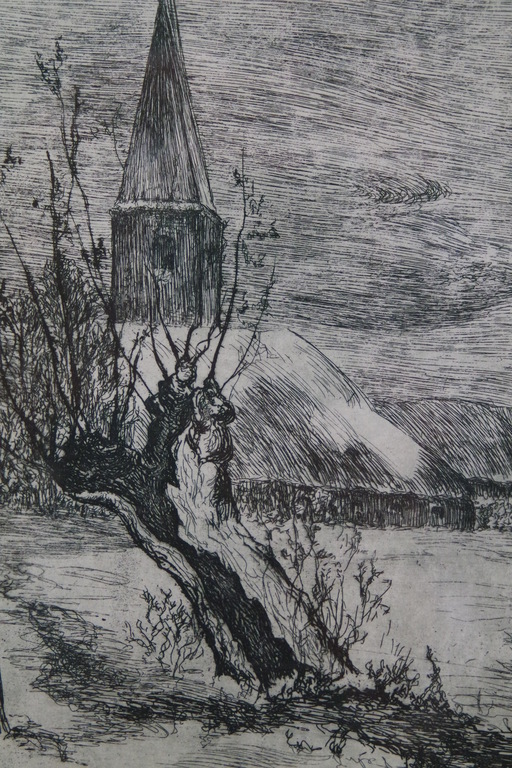 Cool - van Oosten Slingeland , C.J.G. (1887-1975) - ets - kerkgezicht kopen? Bied vanaf 30!