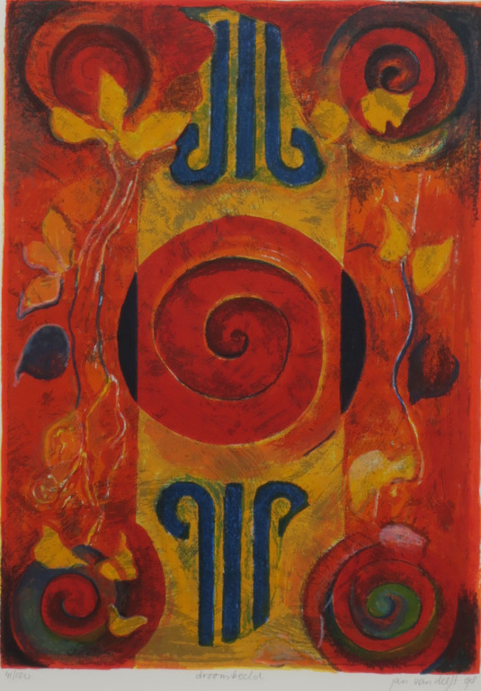 Jan van Delft: Zeefdruk, Droombeeld - Ingelijst kopen? Bied vanaf 20!