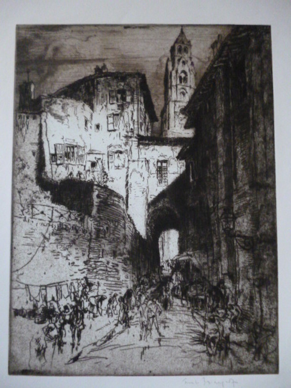 Frank Brangwyn-Ets-A street in Puy kopen? Bied vanaf 110!