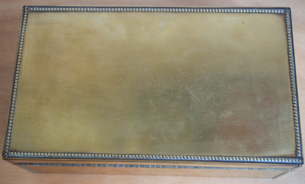 Art deco geel koperen sigarendoos kopen? Bied vanaf 40!