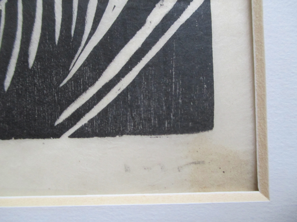 Joan Collette, houtsnede in passe-partout kopen? Bied vanaf 35!