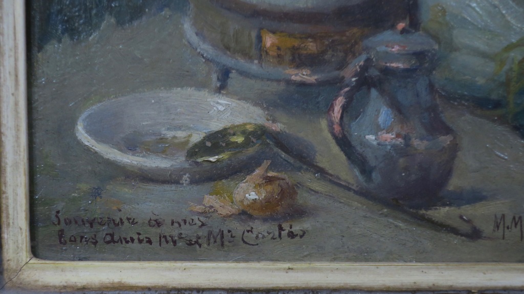 Maurice Louis Monnot: Olieverf op paneel, Les ustensiles de cuisine - Ingelijst kopen? Bied vanaf 70!