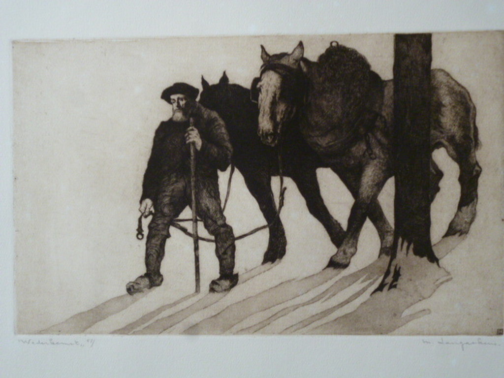 Maurice Langaskens - ets - Wederkomst verkocht voor € 50!