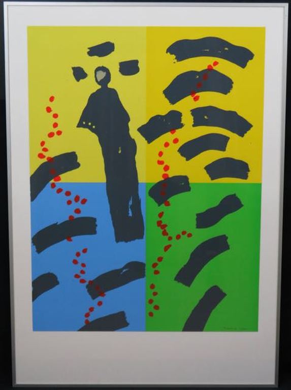 Jef Diederen: Zeefdruk, Mens en milieu - Ingelijst verkocht voor € 50!