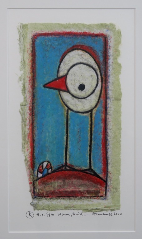 Hans Innemee: Zeefdruk, Worm, bird.. - Ingelijst kopen? Bied vanaf 50!